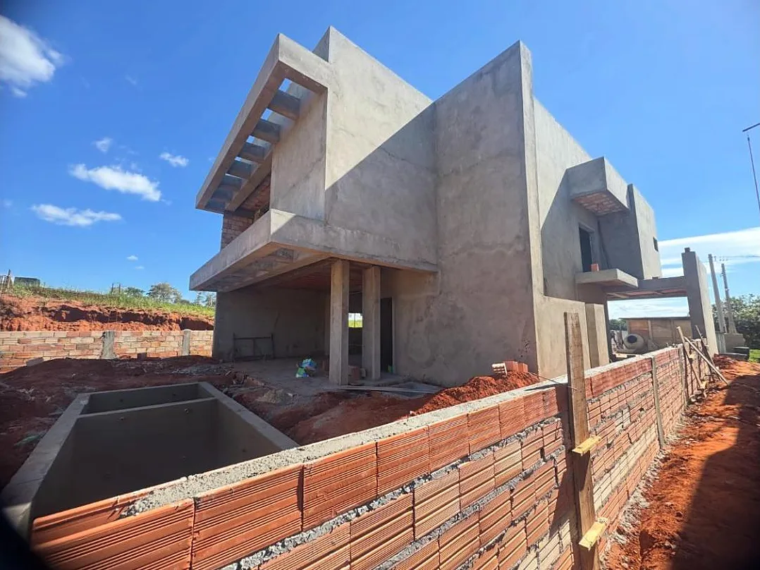 Estrutura de concreto da casa concluída